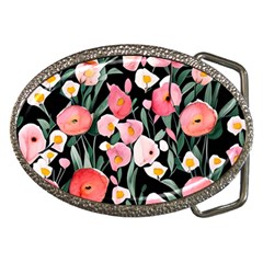 Charming Watercolor Flowers Belt Buckles by GardenOfOphir