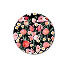 Charming Watercolor Flowers Magnet 3  (round) by GardenOfOphir