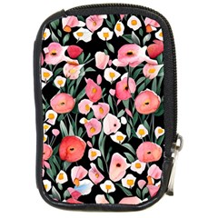 Charming Watercolor Flowers Compact Camera Leather Case by GardenOfOphir