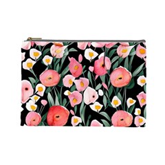 Charming Watercolor Flowers Cosmetic Bag (large) by GardenOfOphir