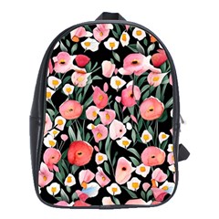 Charming Watercolor Flowers School Bag (large) by GardenOfOphir