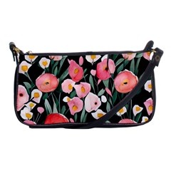 Charming Watercolor Flowers Shoulder Clutch Bag by GardenOfOphir