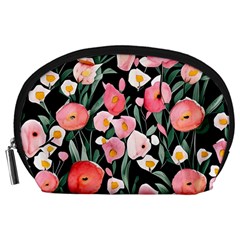 Charming Watercolor Flowers Accessory Pouch (large)