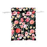 Charming Watercolor Flowers Lightweight Drawstring Pouch (L) Front