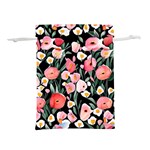 Charming Watercolor Flowers Lightweight Drawstring Pouch (L) Back