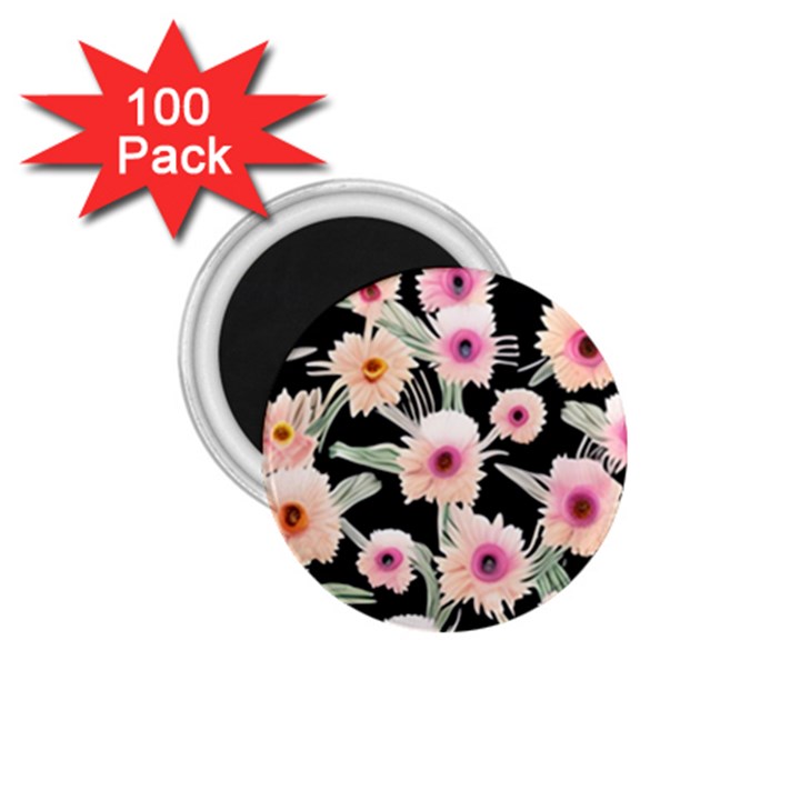 Watercolor Vintage Retro Floral 1.75  Magnets (100 pack) 