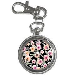 Watercolor Vintage Retro Floral Key Chain Watches by GardenOfOphir