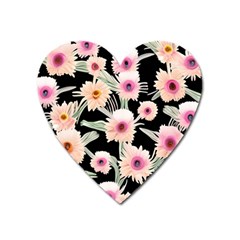 Watercolor Vintage Retro Floral Heart Magnet by GardenOfOphir