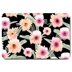 Watercolor Vintage Retro Floral Large Doormat by GardenOfOphir