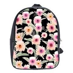 Watercolor Vintage Retro Floral School Bag (large) by GardenOfOphir