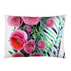 Adorned Watercolor Flowers Pillow Case by GardenOfOphir