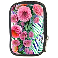 Adorned Watercolor Flowers Compact Camera Leather Case by GardenOfOphir