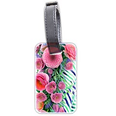 Adorned Watercolor Flowers Luggage Tag (two Sides) by GardenOfOphir