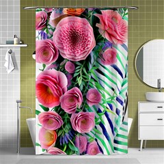 Adorned Watercolor Flowers Shower Curtain 48  X 72  (small)  by GardenOfOphir