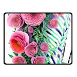 Adorned watercolor flowers Fleece Blanket (Small) 45 x34  Blanket Back