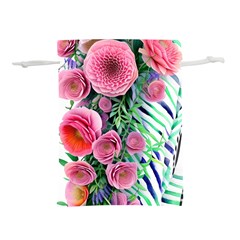 Adorned Watercolor Flowers Lightweight Drawstring Pouch (s) by GardenOfOphir