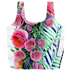 Adorned Watercolor Flowers Full Print Recycle Bag (xxl) by GardenOfOphir