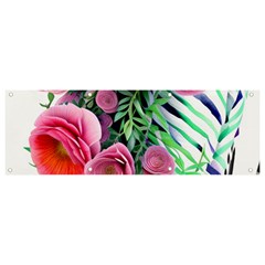 Adorned Watercolor Flowers Banner And Sign 9  X 3  by GardenOfOphir