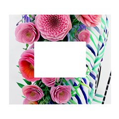 Adorned Watercolor Flowers White Wall Photo Frame 5  X 7 