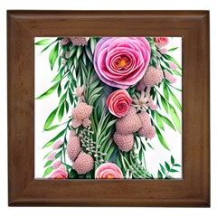 Brilliant Blushing Blossoms Framed Tile by GardenOfOphir