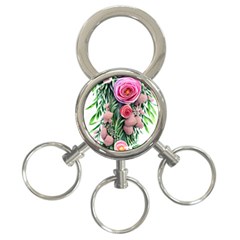 Brilliant Blushing Blossoms 3-ring Key Chain by GardenOfOphir