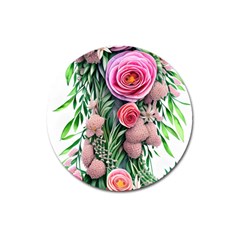 Brilliant Blushing Blossoms Magnet 3  (round) by GardenOfOphir