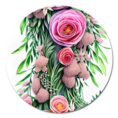 Brilliant Blushing Blossoms Magnet 5  (round) by GardenOfOphir