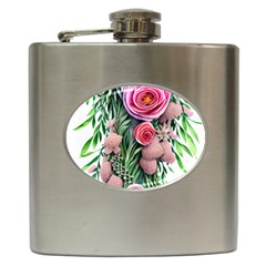 Brilliant Blushing Blossoms Hip Flask (6 Oz) by GardenOfOphir