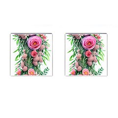 Brilliant Blushing Blossoms Cufflinks (square) by GardenOfOphir