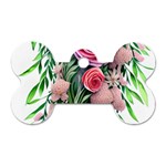 Brilliant Blushing Blossoms Dog Tag Bone (One Side) Front