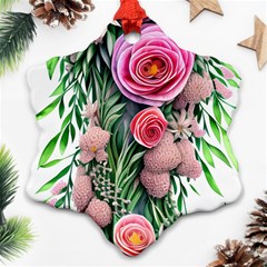 Brilliant Blushing Blossoms Snowflake Ornament (two Sides) by GardenOfOphir