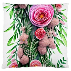 Brilliant Blushing Blossoms Large Cushion Case (one Side) by GardenOfOphir