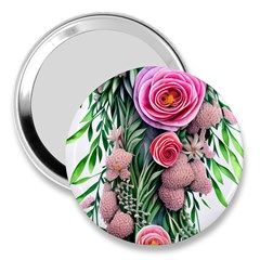 Brilliant Blushing Blossoms 3  Handbag Mirrors by GardenOfOphir