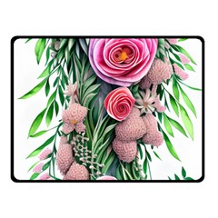 Brilliant Blushing Blossoms Fleece Blanket (small) by GardenOfOphir