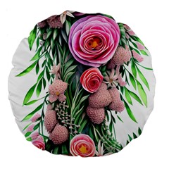 Brilliant Blushing Blossoms Large 18  Premium Flano Round Cushions by GardenOfOphir