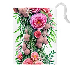 Brilliant Blushing Blossoms Drawstring Pouch (4xl) by GardenOfOphir