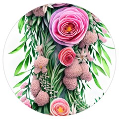 Brilliant Blushing Blossoms Round Trivet by GardenOfOphir