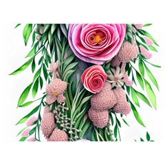 Brilliant Blushing Blossoms One Side Premium Plush Fleece Blanket (extra Small) by GardenOfOphir