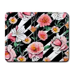 Exotic Watercolor Botanical Flowers Pattern Small Mousepad by GardenOfOphir