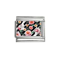 Exotic Watercolor Botanical Flowers Pattern Italian Charm (9mm)