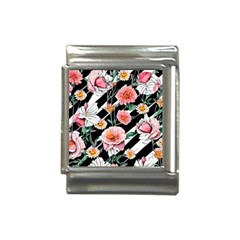 Exotic Watercolor Botanical Flowers Pattern Italian Charm (13mm)