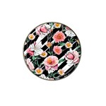 Exotic Watercolor Botanical Flowers Pattern Hat Clip Ball Marker (4 pack) Front