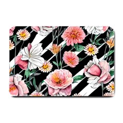 Exotic Watercolor Botanical Flowers Pattern Small Doormat by GardenOfOphir