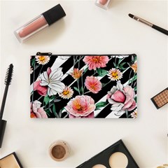 Exotic Watercolor Botanical Flowers Pattern Cosmetic Bag (small) by GardenOfOphir