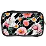 Exotic Watercolor Botanical Flowers Pattern Toiletries Bag (One Side) Front