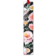 Exotic Watercolor Botanical Flowers Pattern Large Book Marks by GardenOfOphir