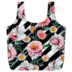 Exotic Watercolor Botanical Flowers Pattern Full Print Recycle Bag (xl) by GardenOfOphir