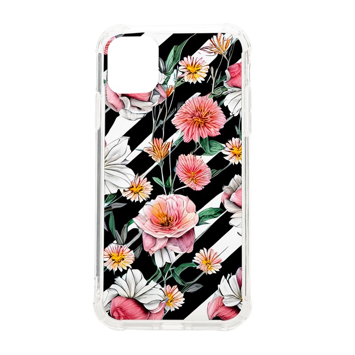 Exotic Watercolor Botanical Flowers Pattern iPhone 11 TPU UV Print Case