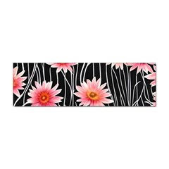 Botanical Black Pink Flowers Pattern Sticker Bumper (10 Pack) by GardenOfOphir