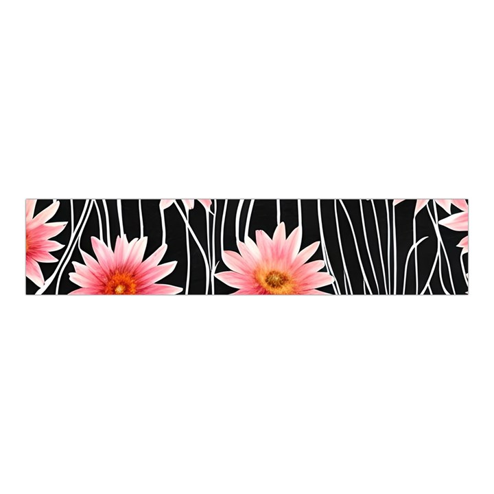 Botanical Black Pink Flowers Pattern Velvet Scrunchie